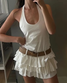 European style summer spicegirl belt slim sexy halter dress