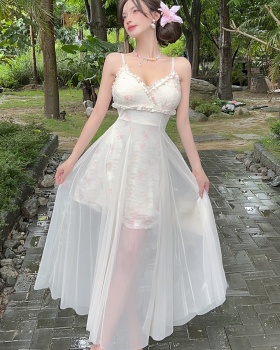 Gauze France style dress lace breathable long dress