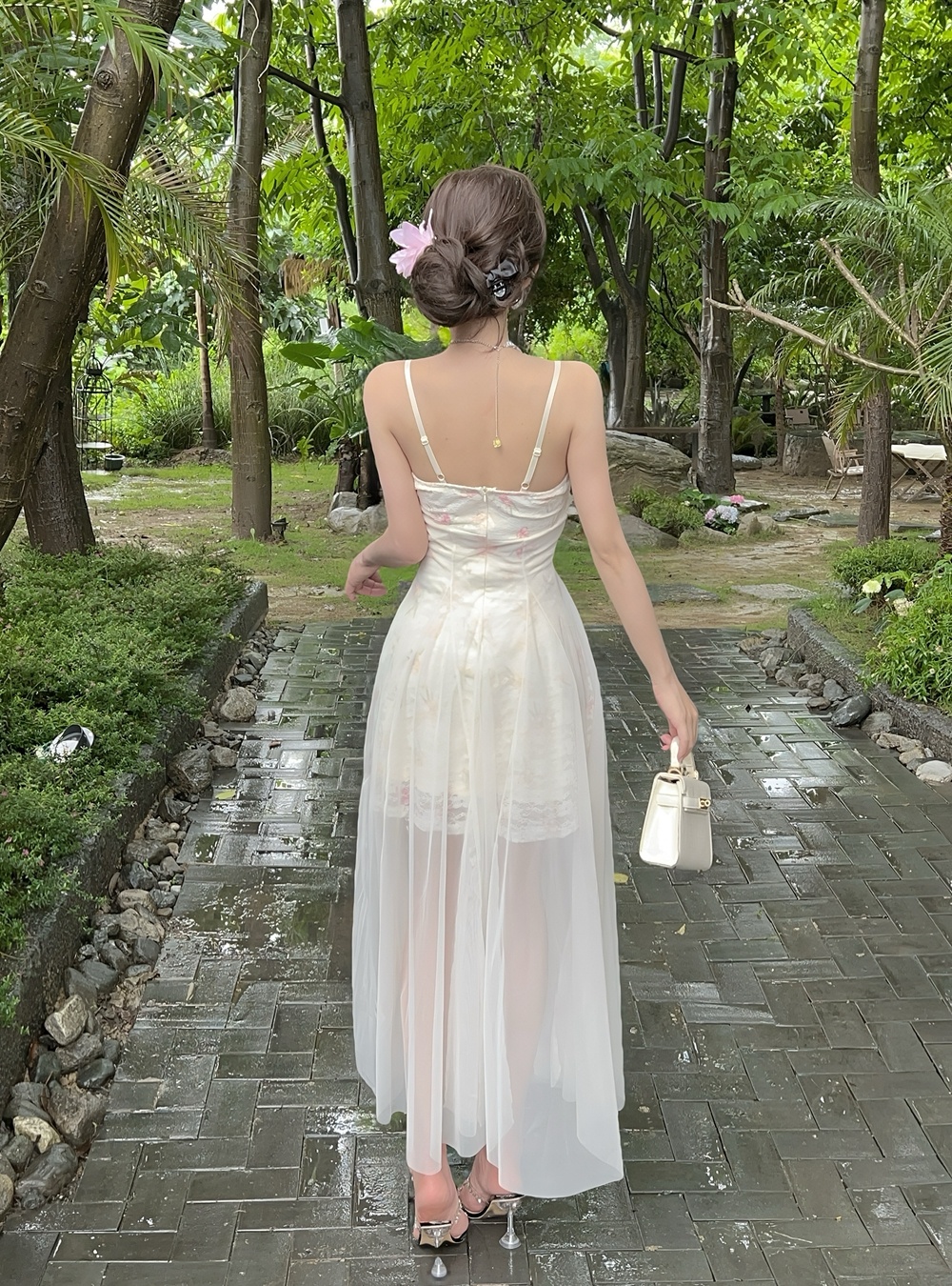 Gauze France style dress lace breathable long dress