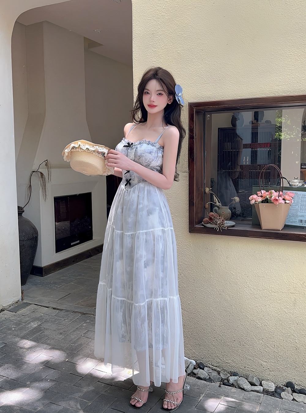 Sling vacation dress summer long dress for women