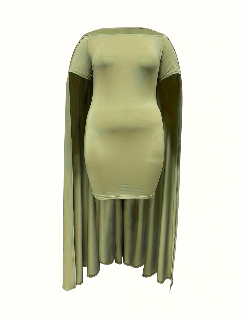Flat shoulder slim cloak European style dress for women