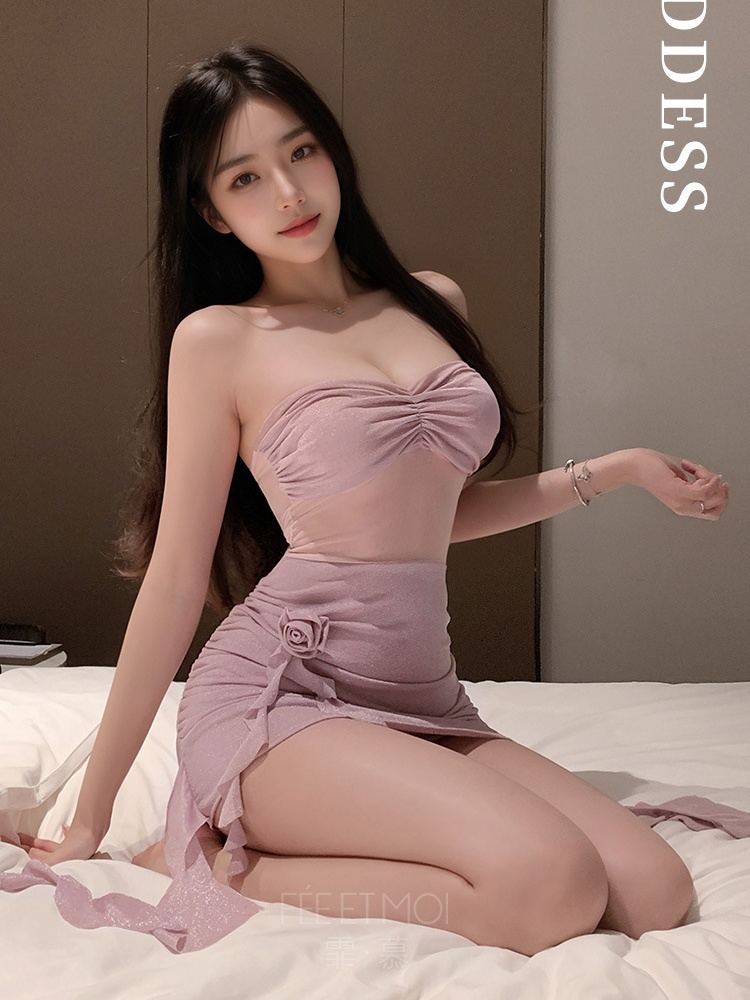 Package hip wrapped chest dress sexy detachable Sexy underwear