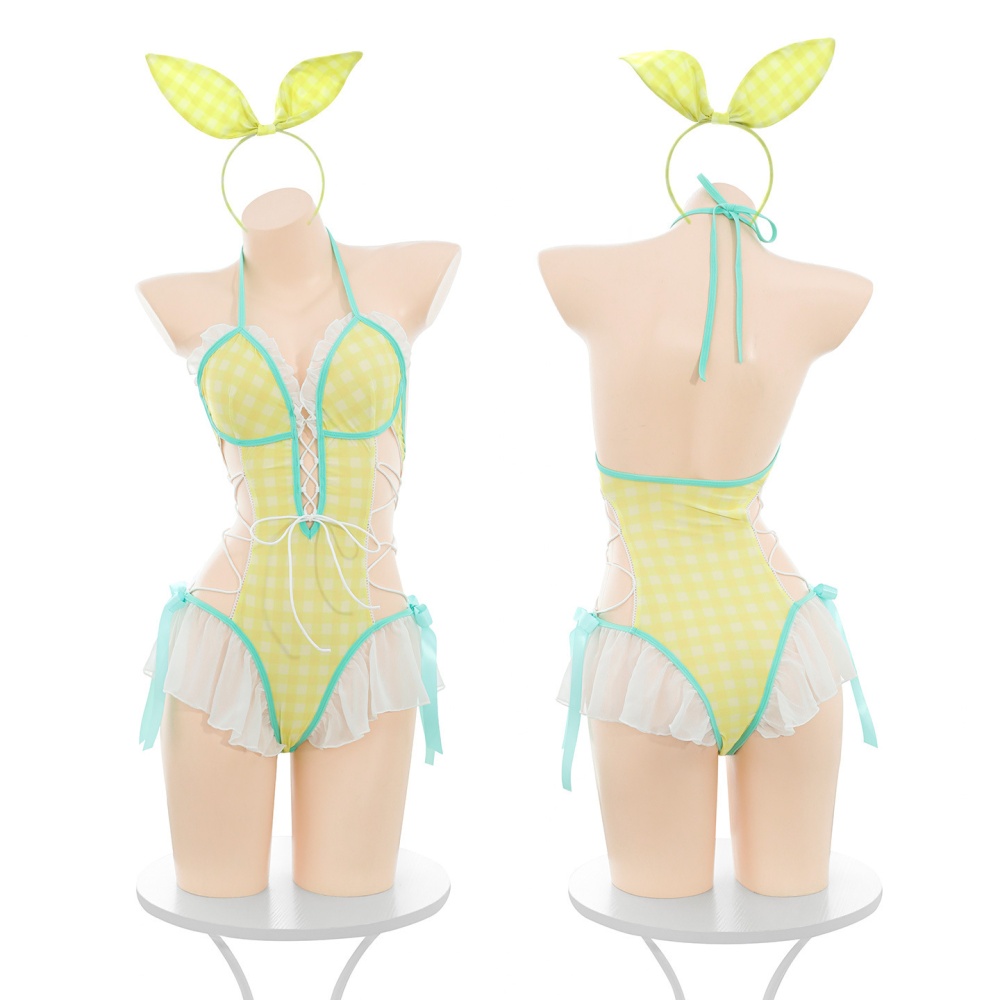 Summer enticement leotard open crotch swimwear