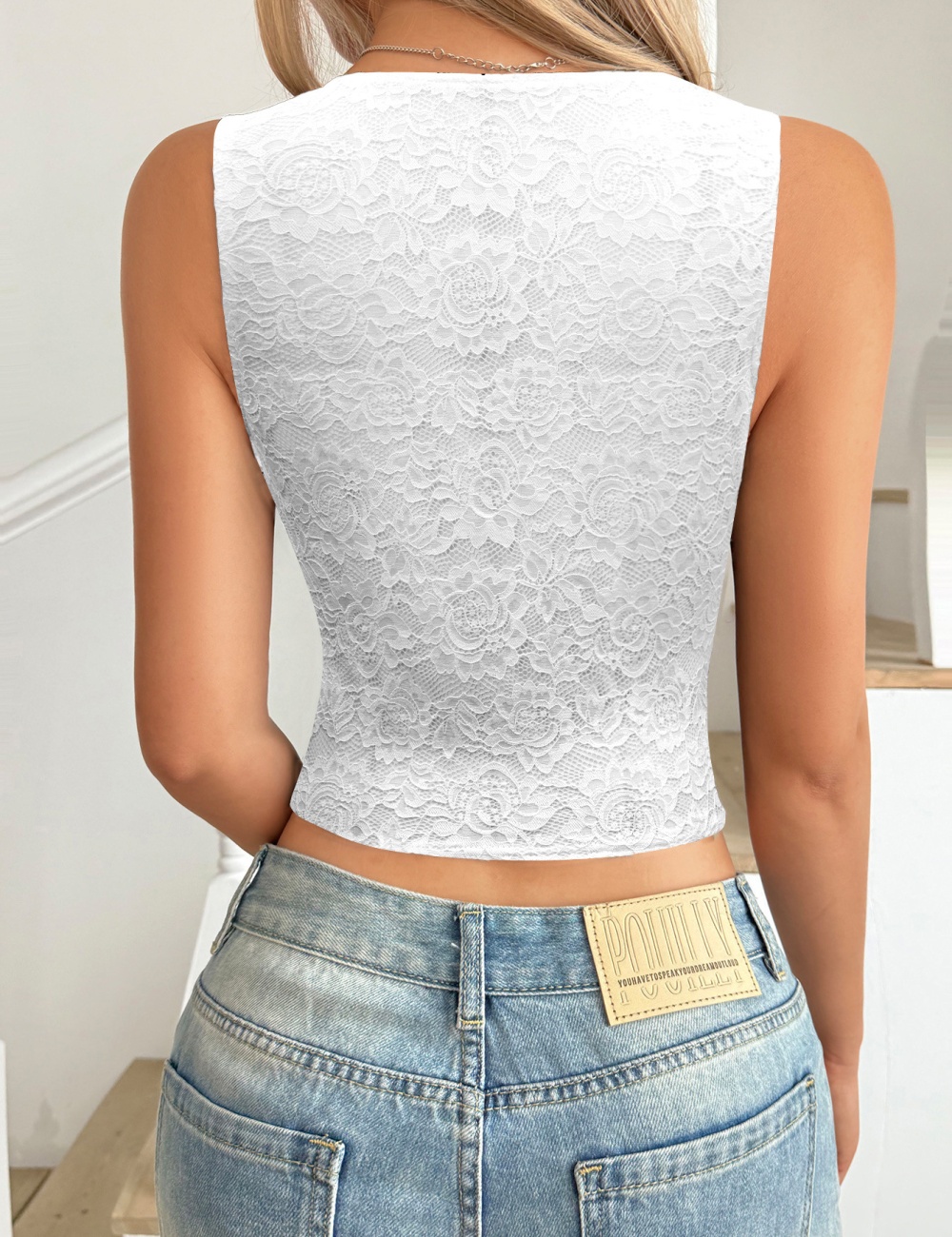 European style summer T-shirt spicegirl lace vest