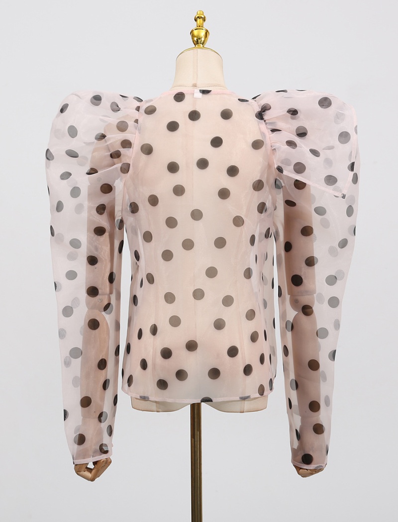 Round neck fashion shirt puff sleeve Casual tops for women