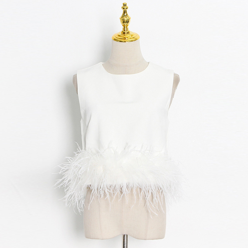 Casual fashion pure tops temperament summer vest for women