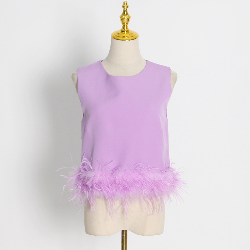 Casual fashion pure tops temperament summer vest for women