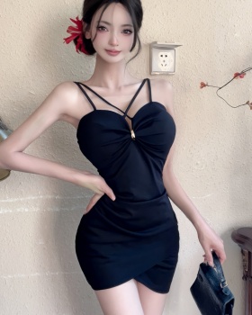 Slim sweet sexy enticement dress sling cross wrapped chest T-back