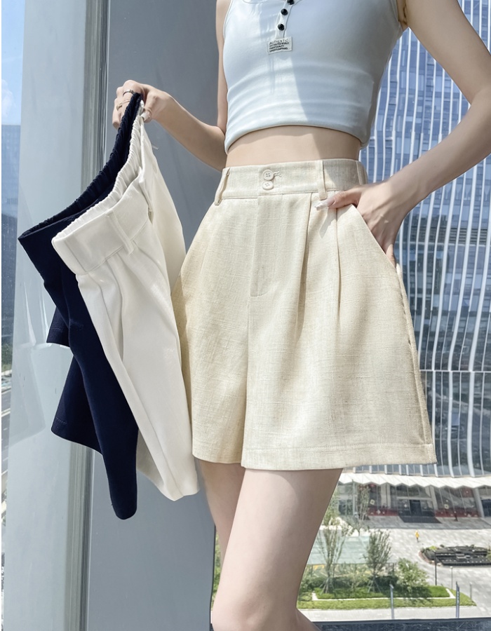 Cotton linen shorts A-line business suit for women