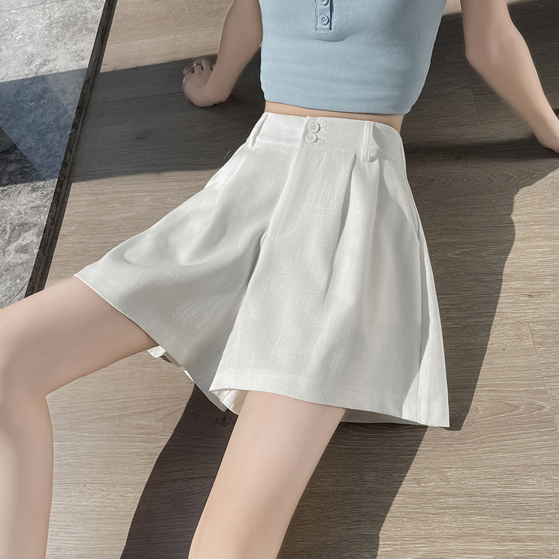 Cotton linen shorts A-line business suit for women