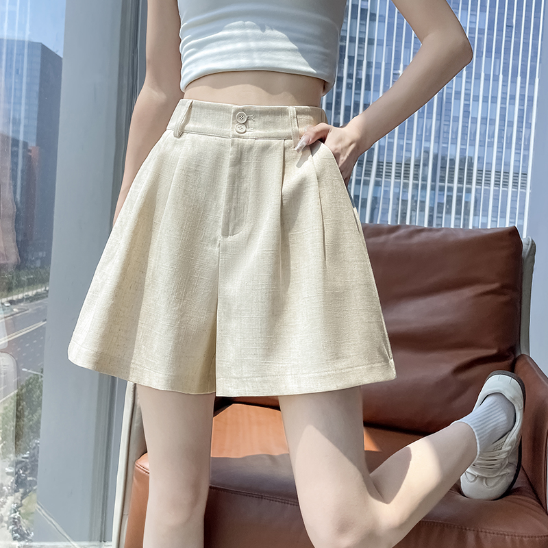 Cotton linen shorts A-line business suit for women