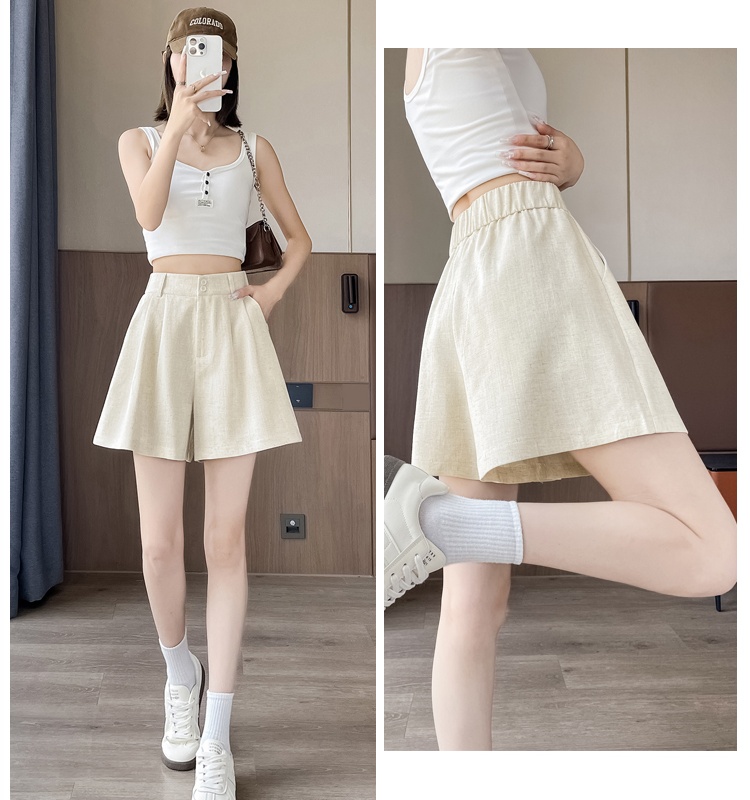 Cotton linen shorts A-line business suit for women