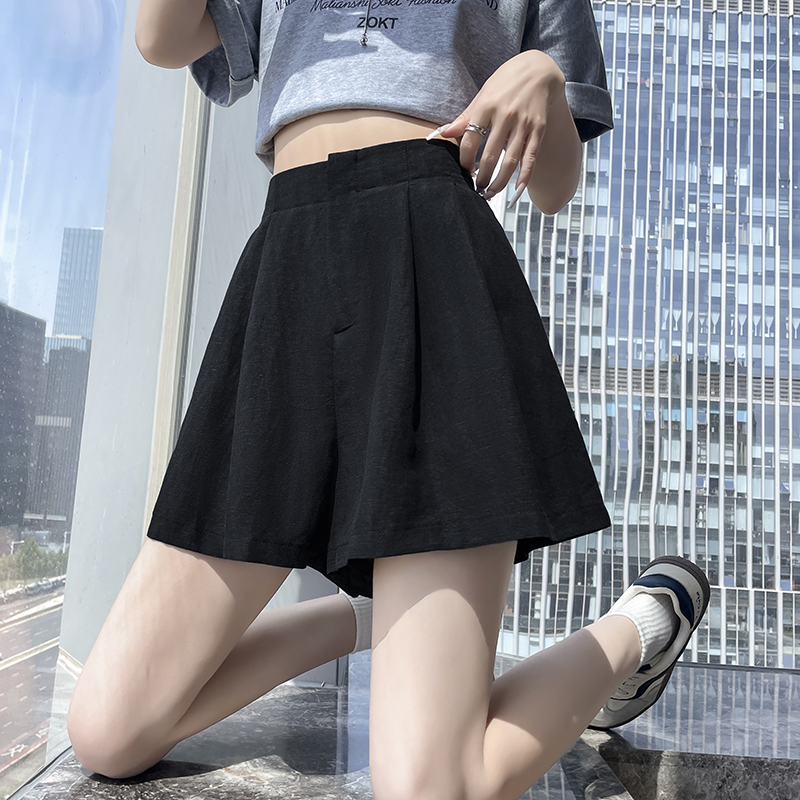 Cotton linen A-line business suit summer slim shorts