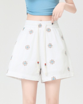 Cotton linen vacation pants summer shorts for women