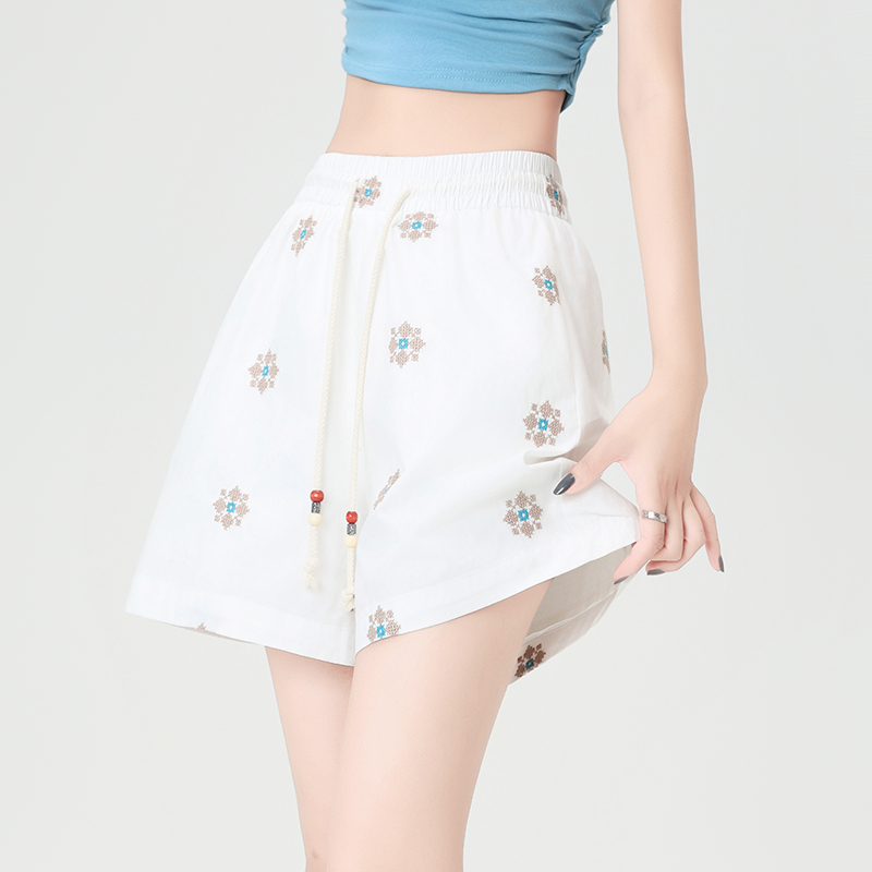 Cotton linen vacation pants summer shorts for women