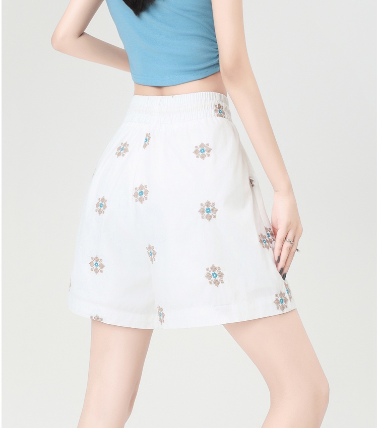 Cotton linen vacation pants summer shorts for women