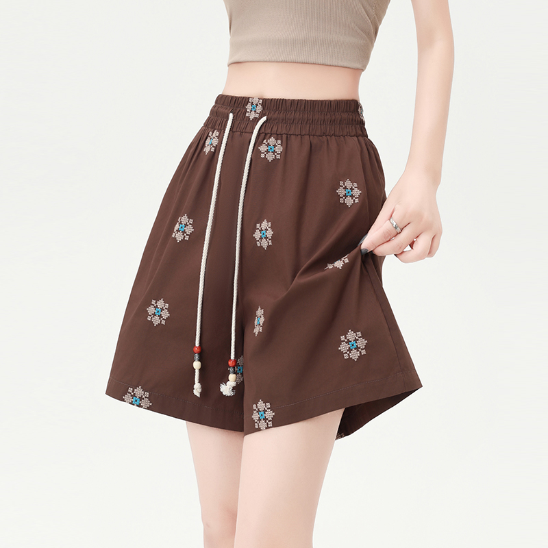 Cotton linen vacation pants summer shorts for women