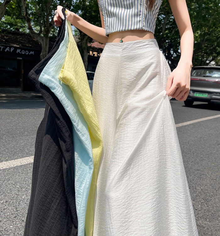 Summer lazy culottes ice silk pants for women