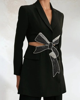 Niche hollow summer bow business suit for women