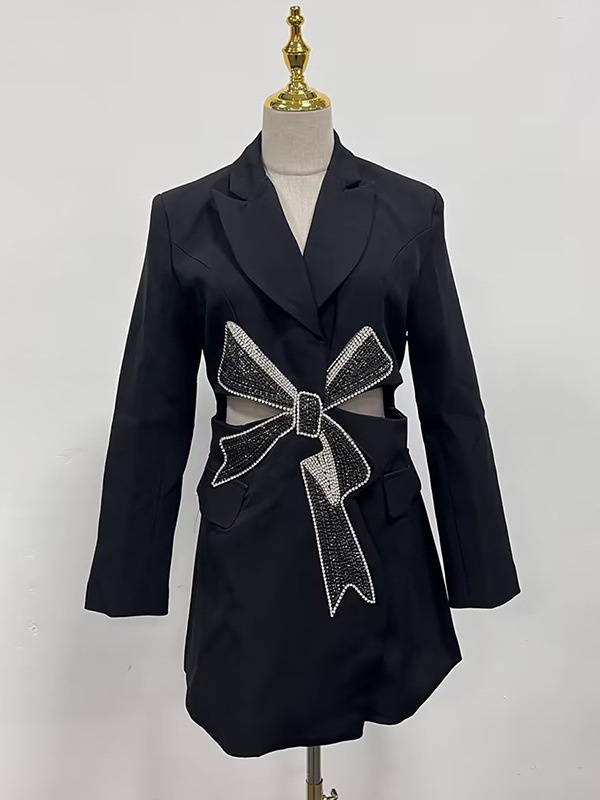 Niche hollow summer bow business suit for women