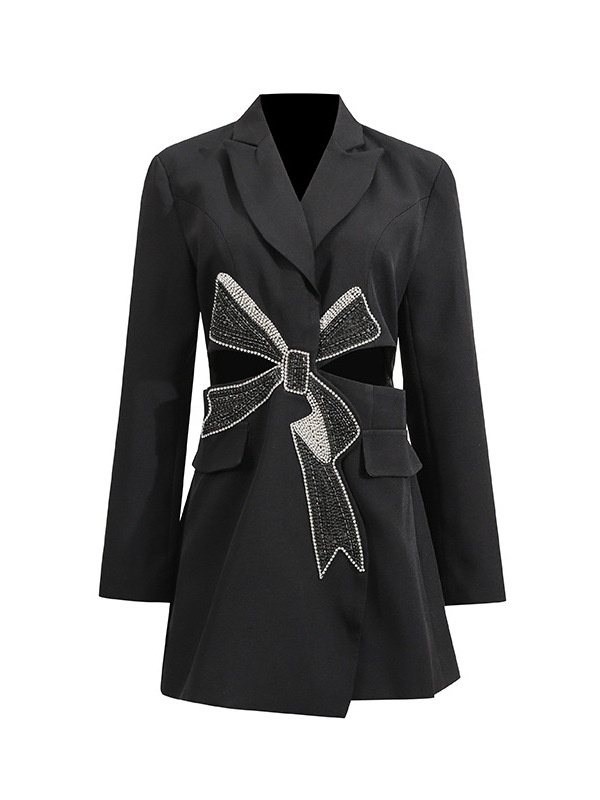Niche hollow summer bow business suit for women