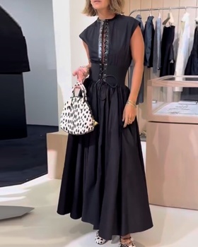 Sleeveless slim dress summer temperament long dress