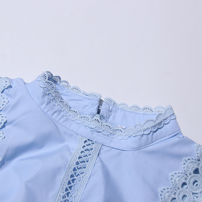 Slim hollow lace dress pinched waist summer long dress