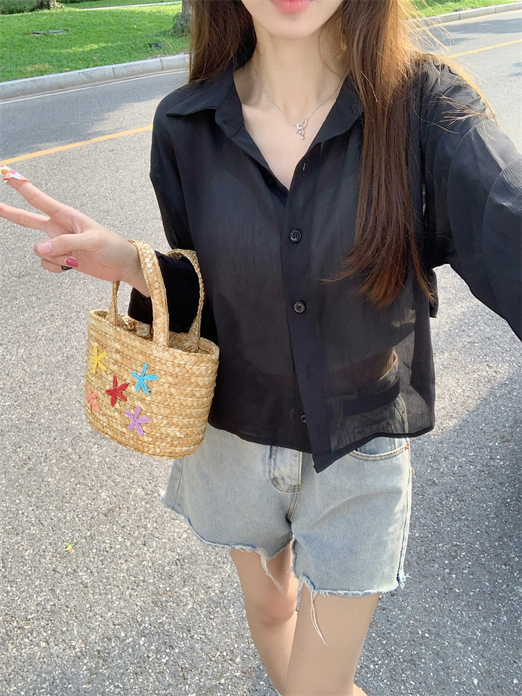 Outside the ride thin back bandage smock ice silk sunscreen coat