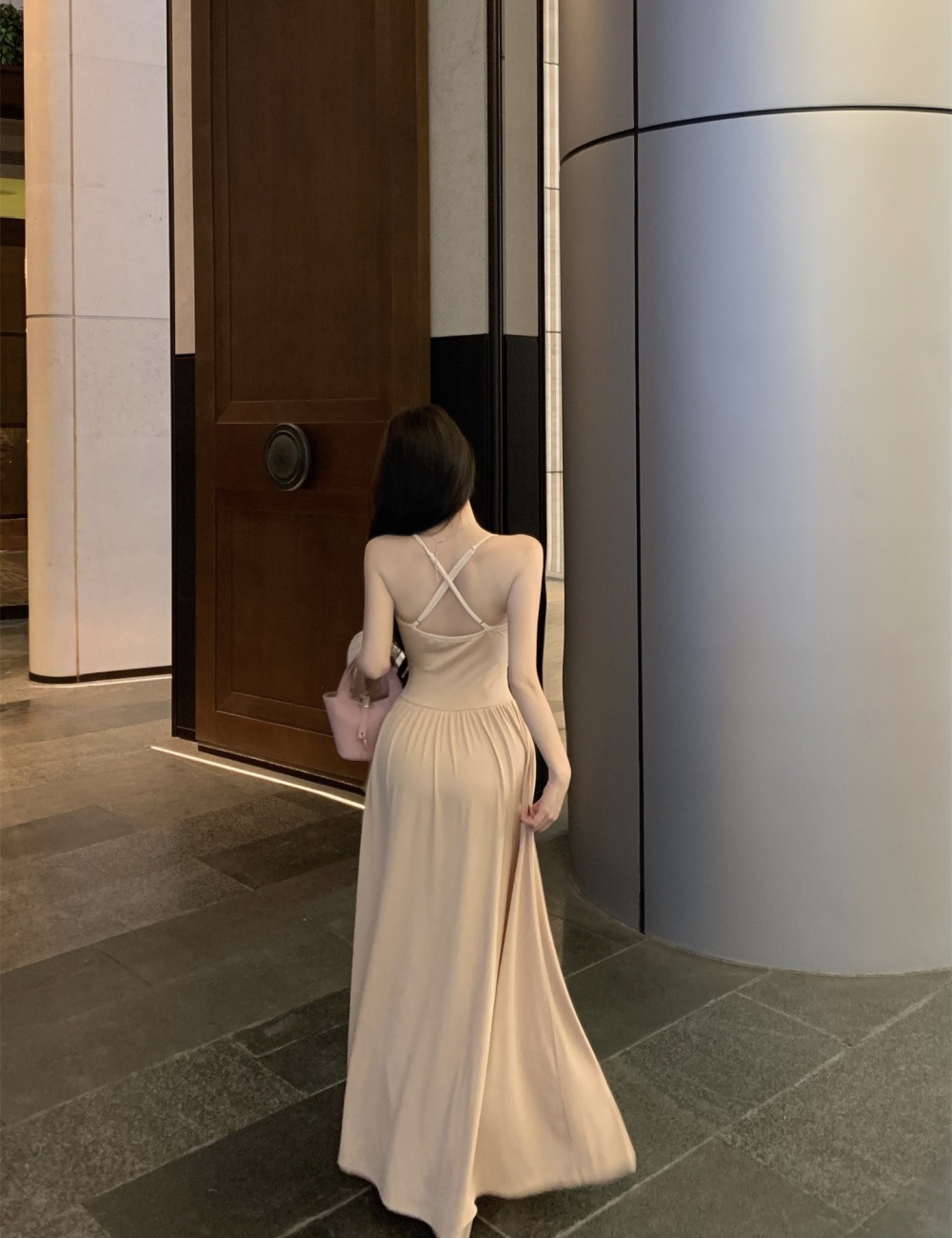 Enticement thin cardigan sling sunscreen long dress 2pcs set