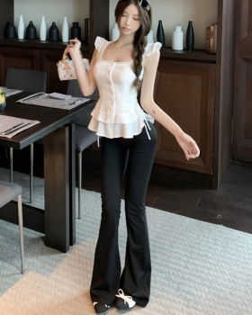 High waist hip raise shirt boats sleeve slim yoga pants