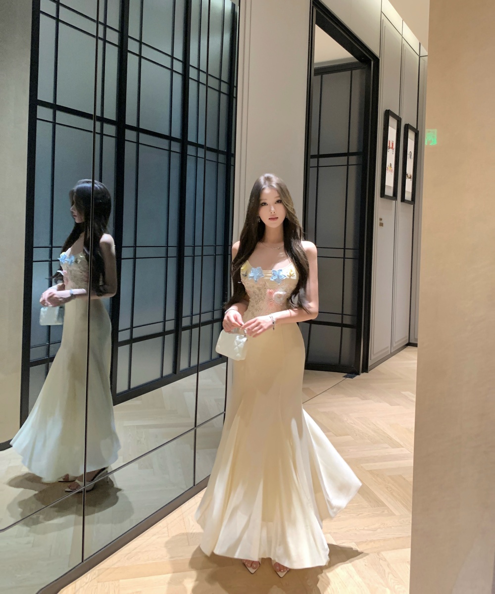 Sling flowers summer slim dress