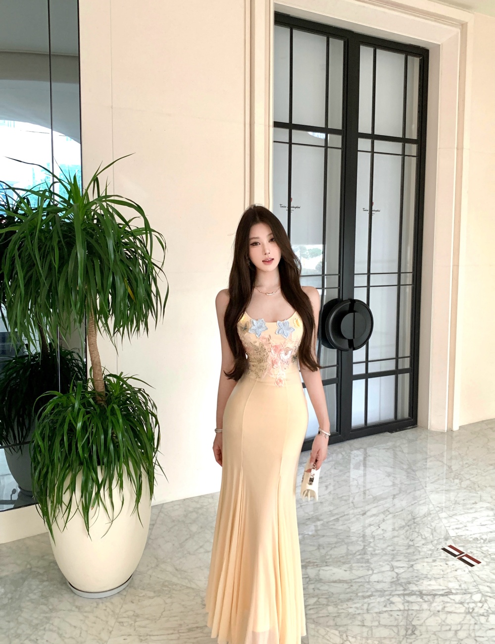 Sling flowers summer slim dress