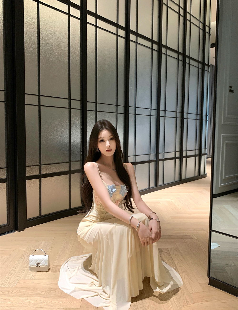 Sling flowers summer slim dress