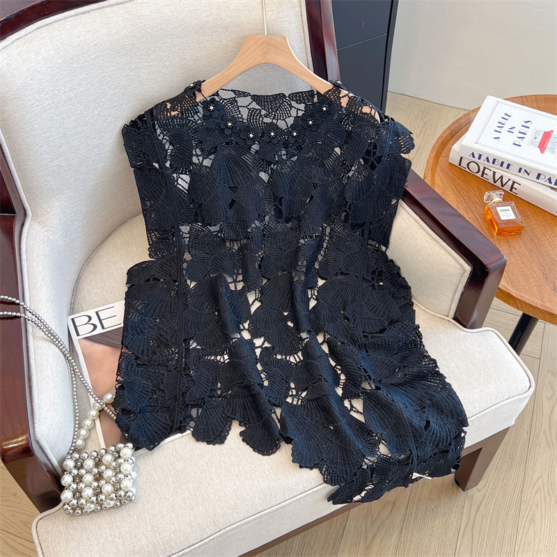 Hollow crochet tops summer large yard waistcoat for women