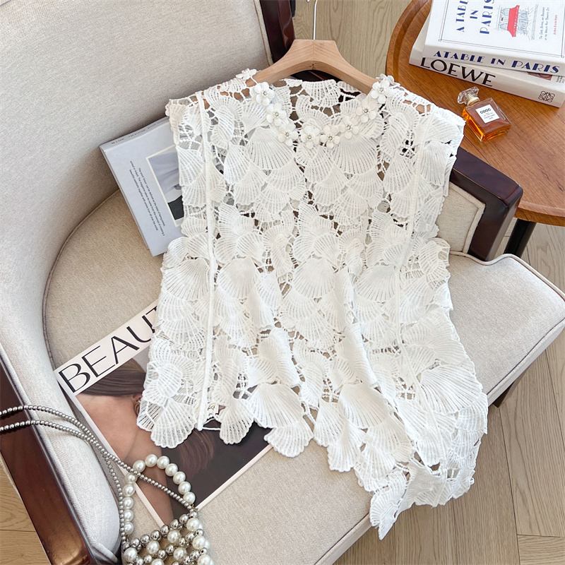 Hollow crochet tops summer large yard waistcoat for women