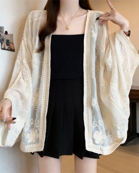 Summer sunscreen coat embroidery loose tops for women
