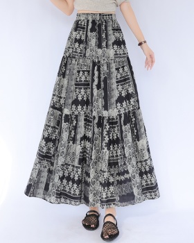 Printing skirt national style long skirt for women