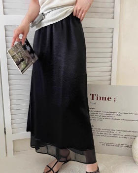 Summer long slim A-line high waist skirt