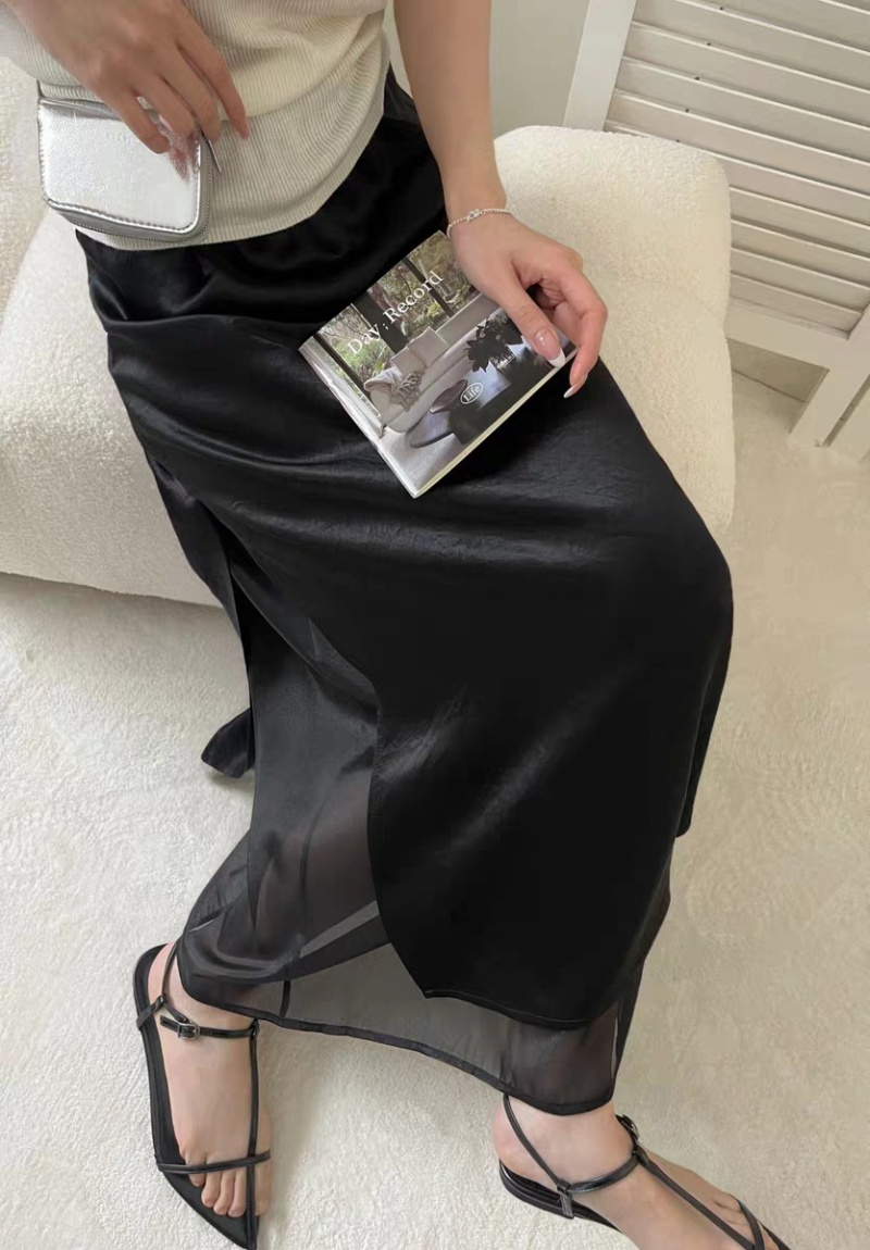 Summer long slim A-line high waist skirt
