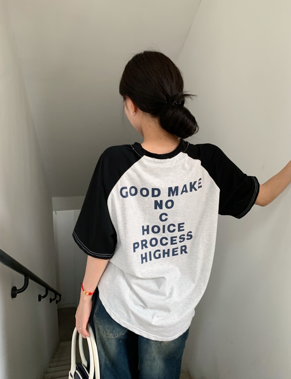 American style retro short sleeve summer T-shirt for women