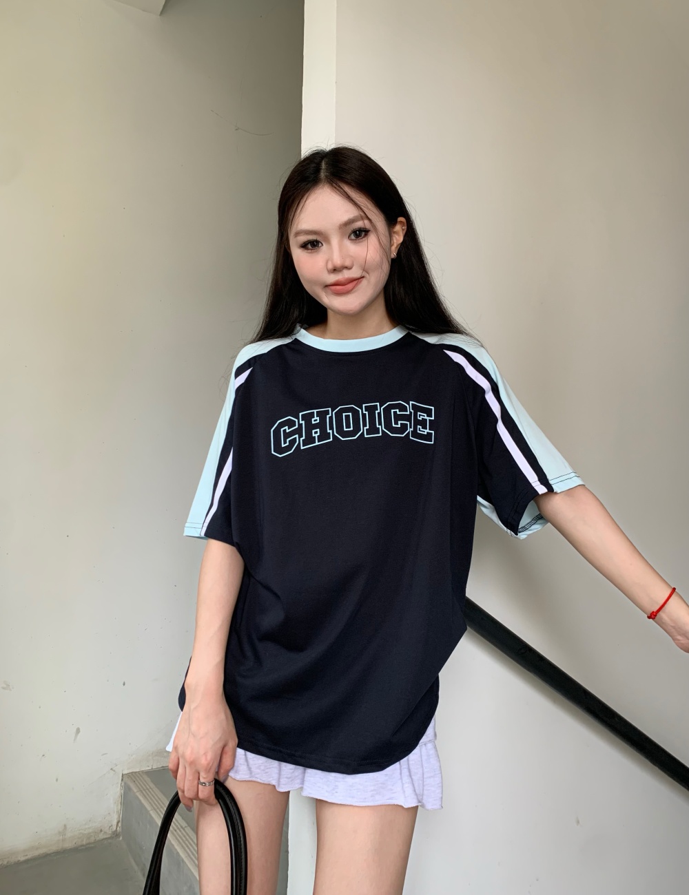American style retro short sleeve summer T-shirt for women
