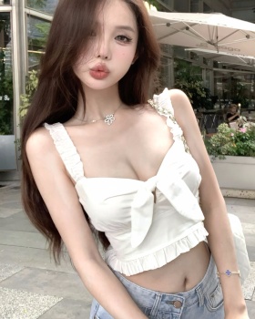 Enticement temperament rabbit ears vest sexy bow tops
