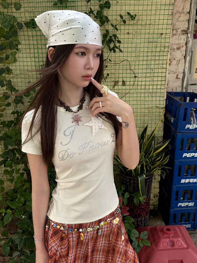 Polka dot Korean style printing stars tops