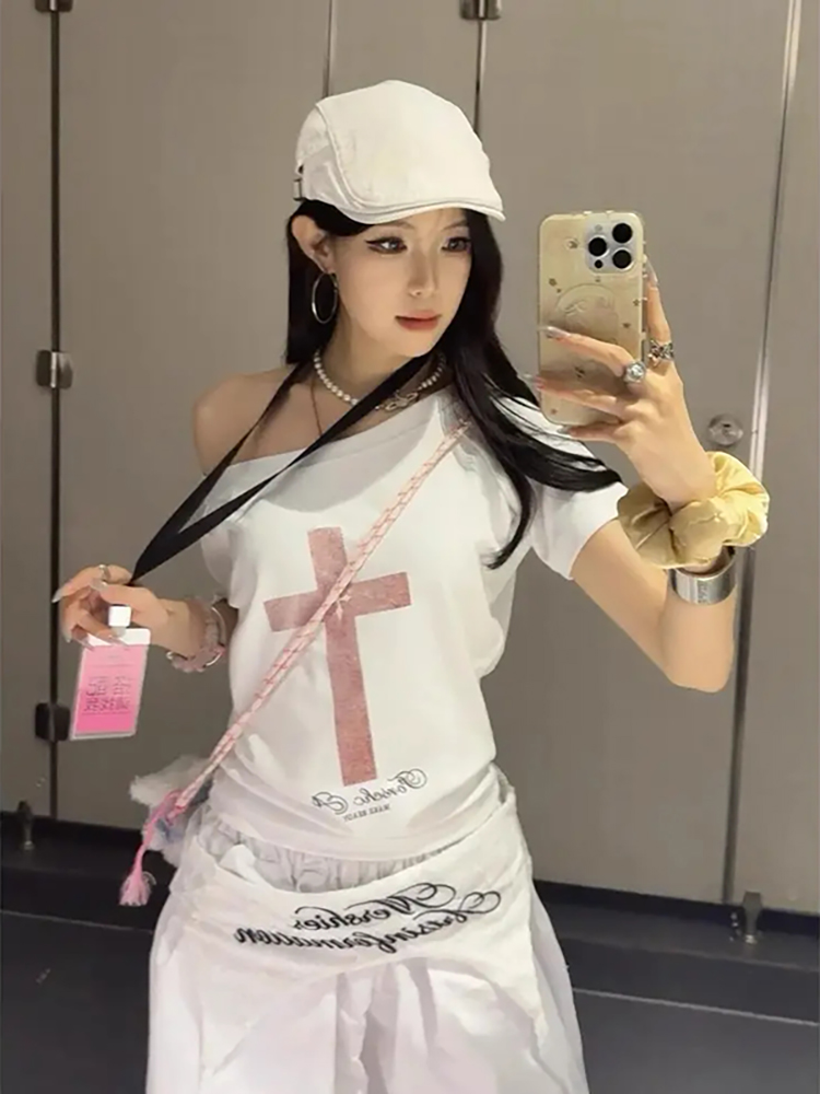 Good cotton slim street fashion short sleeve tops