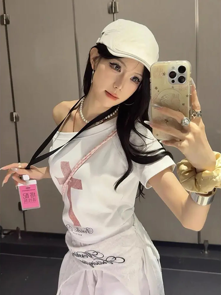 Good cotton slim street fashion short sleeve tops