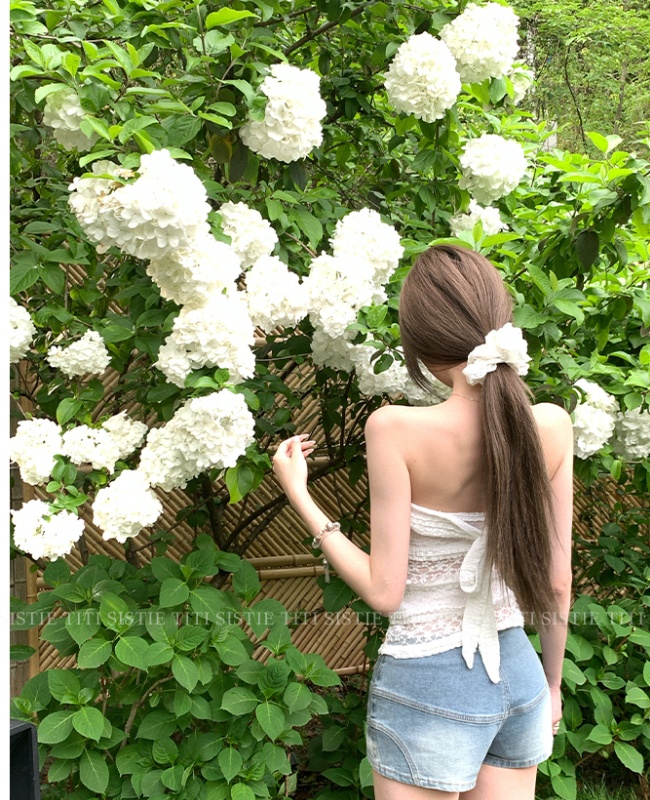 White wears outside vacation vest sexy lace tops for women
