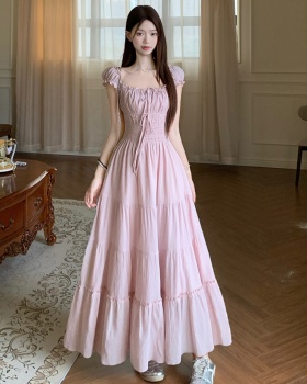 Large yard summer long dress lace pure dress for women