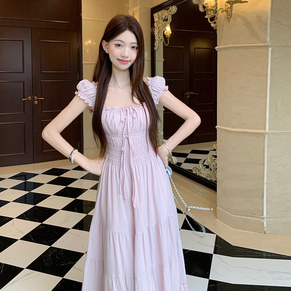 Large yard summer long dress lace pure dress for women