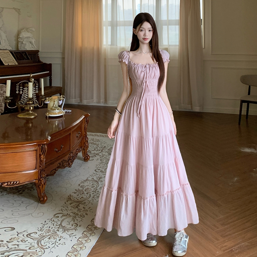 Large yard summer long dress lace pure dress for women
