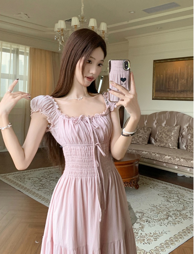 Large yard summer long dress lace pure dress for women